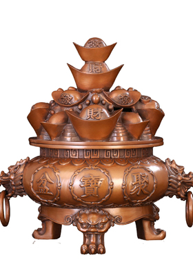 纯紫铜聚宝盆摆件聚财