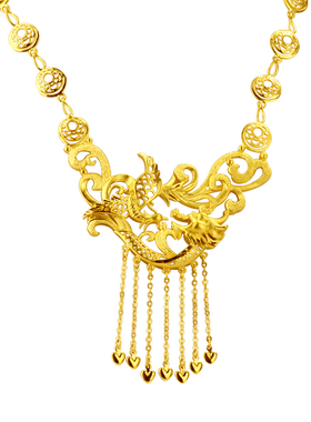 新款镀金新娘项链花卉一套装三金