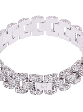 钛钢镶钻手表链欧美风时尚饰品