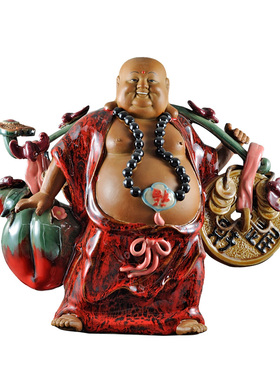 公仔大师家居门客厅招财石湾陶瓷