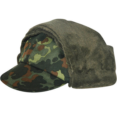 德军德国丛林斑点保暖护耳冬季帽