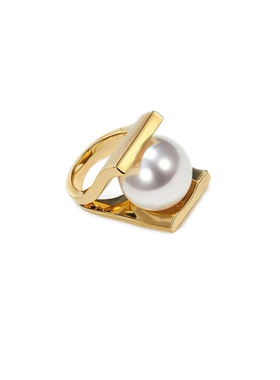 欧美风小众设计大珍珠金属戒指