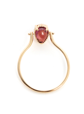 日本Cheravir10k金宝石戒指女日韩小众设计气质指环情人节礼物