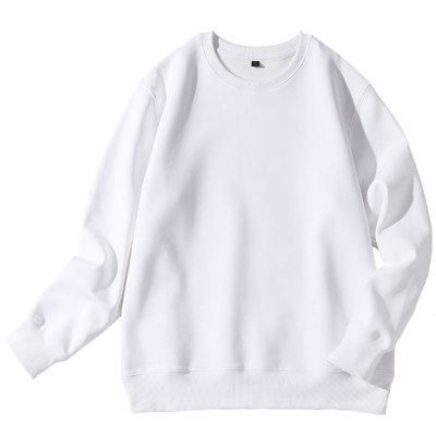 白色打底衫长袖无帽休闲圆领卫衣