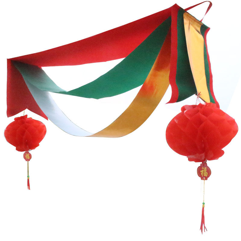 圣诞波浪旗装饰吊旗彩带店铺商场酒店节日场景布置吊顶挂旗灯笼