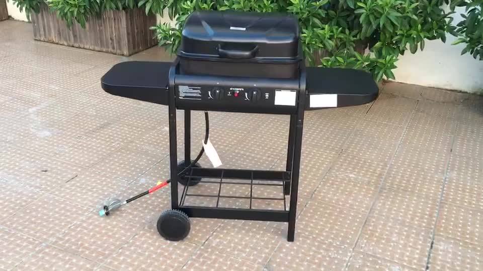 Wholesale 2 Burner Outdoor Restaurant Bbq Gas Grill Malaysia Barbecue With Back Burner Wood