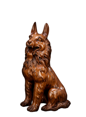 纯紫铜十二生肖德牧犬金钱狼狗