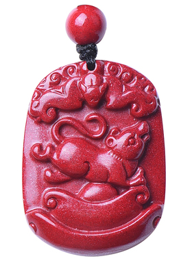 千瑟朱砂属相吊坠小老鼠挂件