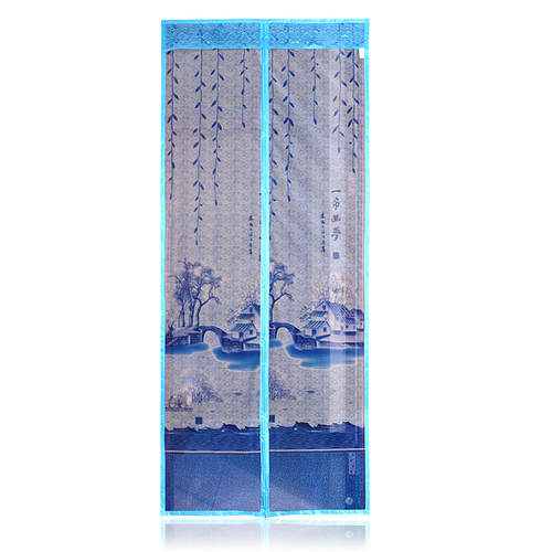 包邮防蚊门帘纱窗帘磁性软纱门沙门免穿磁条加密夏季沙门帘