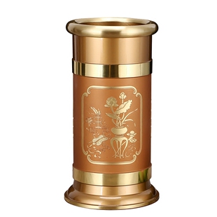 圆通佛具台湾全铜精品装香筒佛前香具粉金莲花香插竹签香香桶供具