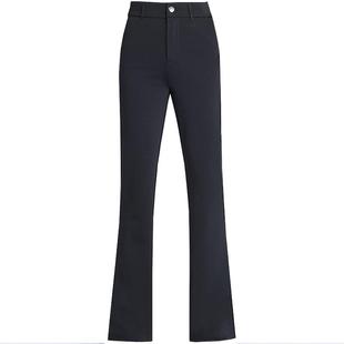 秋冬高腰弹力直筒微喇裤OL女裤工作装加绒西装裤显高显瘦加长裤子