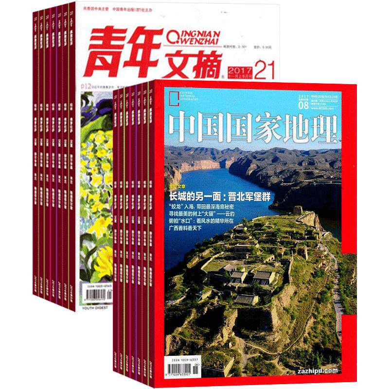 青年文摘+中国国家地理杂志组合订阅 2026年十月起订1年共36期全年订阅文学文摘地理旅游杂志组合杂志铺
