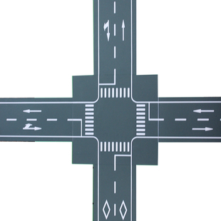 马路场景路面城市道路十字路口T形路口城市场景沙盘微缩景观1:100