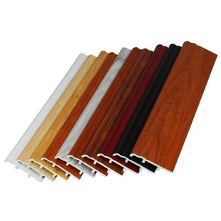 8厘米竹木纤维地板踢脚线卡扣pvc地脚线防水高分子贴脚线平板白色