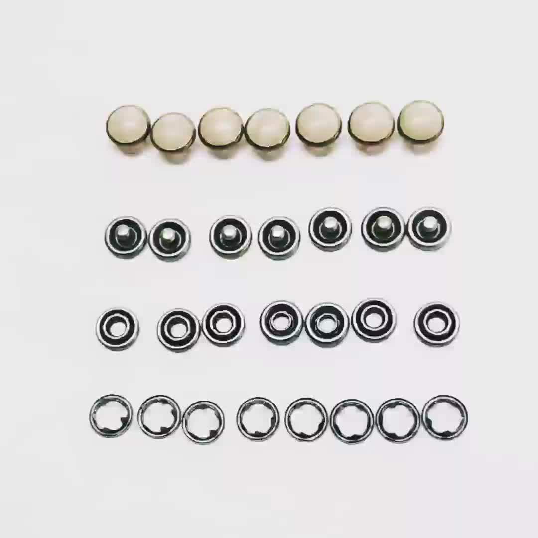 Custom Metal Pearl Prong Ring Snap Button For Clothing Buy Snap