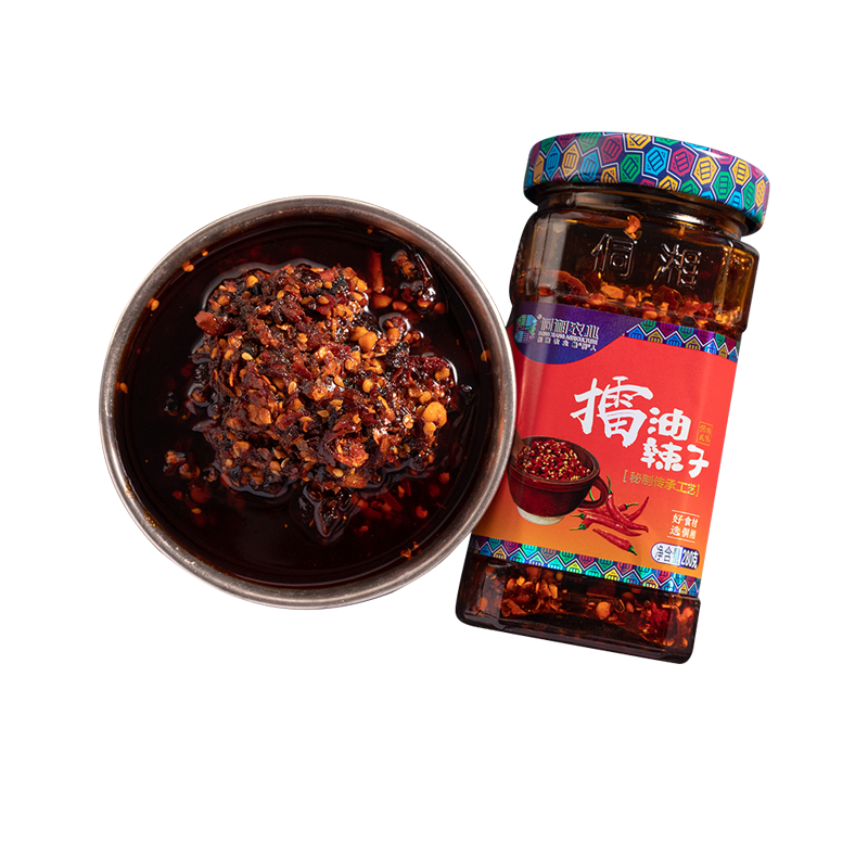 侗湘湖南湘西特產(chǎn)擂油辣子辣椒醬拌飯醬農(nóng)家豆豉油辣椒280g*2瓶