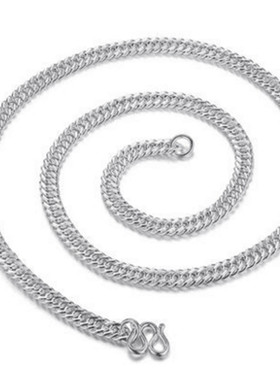 谢家银匠平板复古双圈水波纹手链