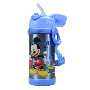 迪士尼不锈钢保温吸管杯可爱学生304宝宝大容量儿童水杯保温杯