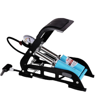 欧耐脚踩式打气筒 电动车汽车高压便携打气泵充气泵 脚踏带气压表