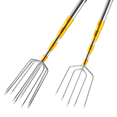 多功能可伸缩超硬带杆大渔叉大倒刺不锈钢鱼叉头 叉鱼插钢叉神器