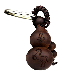 十二生肖守护黑檀桃木葫芦钥匙扣汽车包包男女随身挂饰挂件小礼物