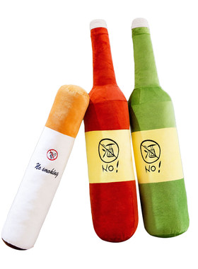 长条形一根烟夹酒瓶超大号抱枕