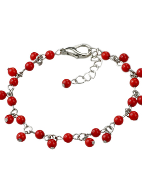 素元东陵玉石流苏精致ol风手链