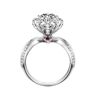 ONE SWEAR/梵誓人鱼喷泉1克拉钻戒群镶求婚结婚女戒18k金婚戒定制