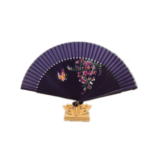 中国风日式精美女士喷绘折扇工艺真丝扇子夏季绢扇舞蹈演出折叠扇