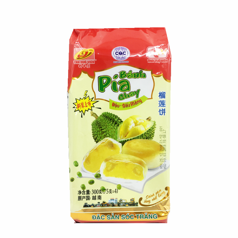 越南进口pia新华园榴莲饼400克 75gX4只蔡惠园皮薄无蛋黄榴莲饼