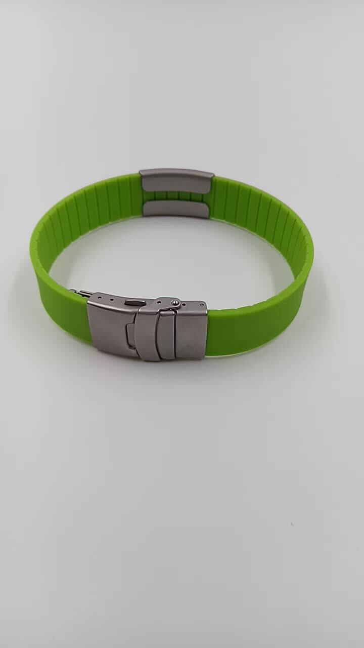 Metal Clip Engrave Id Silicone Bracelet With Qr Code Buy Metal Clip Engrave Id Silicone