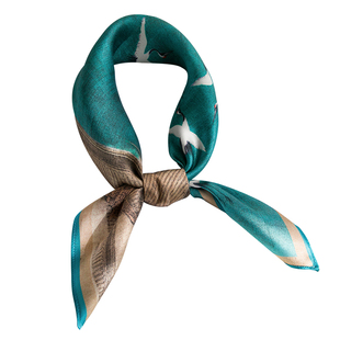 宋徽宗瑞鹤图100%真丝小方巾桑蚕丝薄丝巾中国风复古礼盒围巾女