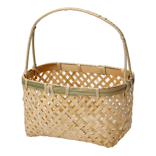 竹编镂空提篮迷你复古果篮茶室收纳竹篮摆件鸡蛋篮子竹制品装饰篮