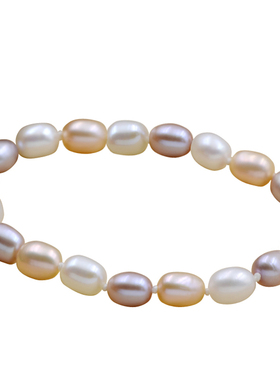 真的水滴形状金粉白紫珍珠手链