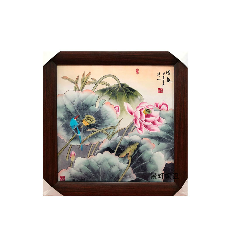 瓷板画客厅装饰画现代中式