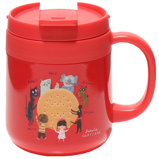 日本Afternoon tea thermo mug 插画办公室保温杯水杯带手柄带盖