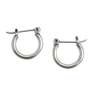 不羁 纯银s925复古做旧圆环不规则男女款情侣耳钉扣极简潮人百搭