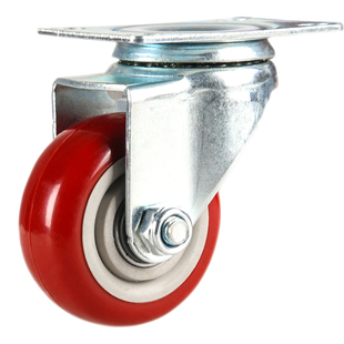 万向轮轮子带刹车平板手推车转向轮定向轮静音轮3寸4寸聚氨酯脚轮