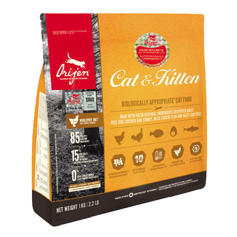 原产加拿大 Orijen渴望 无谷鸡肉幼猫成猫粮4磅1.8kg 非美版