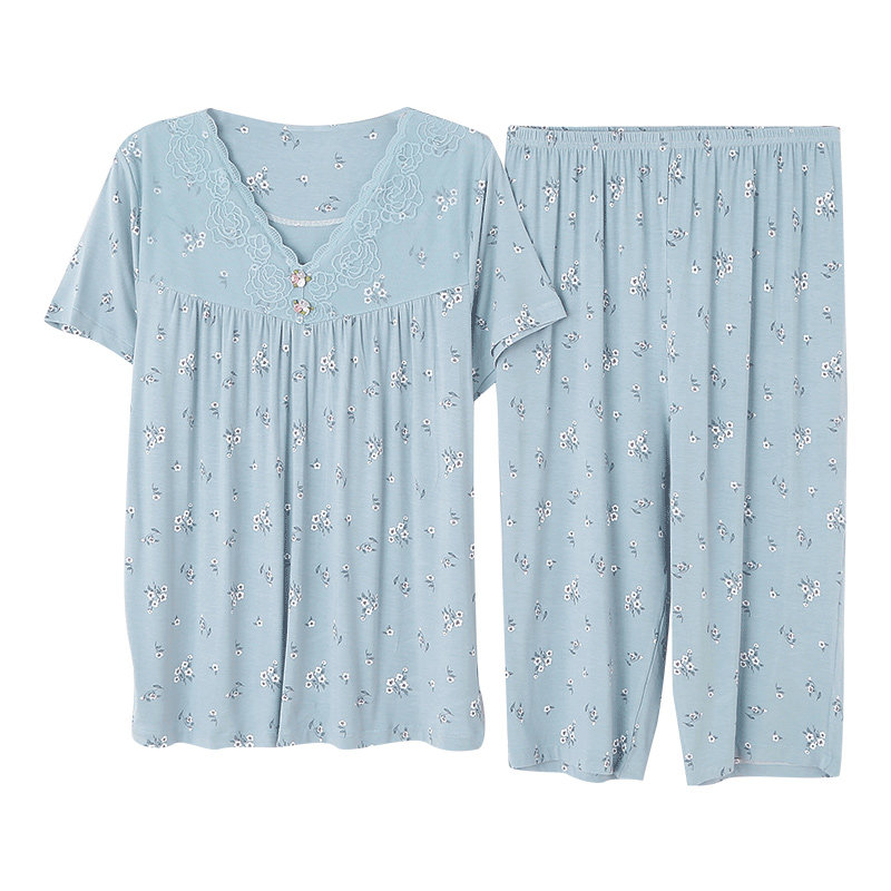 莫代尔中老年夏季短裤大码家居服