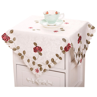 床头柜五斗柜防尘罩盖布欧式蕾丝镂空花边微波炉冰箱遮盖冰箱盖巾