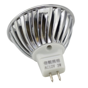 倍靓LED灯杯MR16插脚针间距5mm12V3W超亮聚光射灯灯杯QS3D01CB