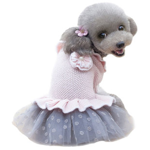 狗狗衣服公主裙泰迪比熊博美中小型幼秋冬厚款秋季宠物春秋裙子