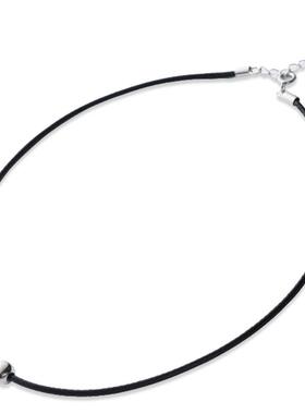 925纯银chocker冷淡风颈链韩国新款饰品锁骨链颈带潮女黑色ins