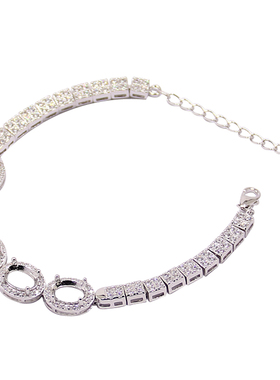 S925纯银手链手镯空托