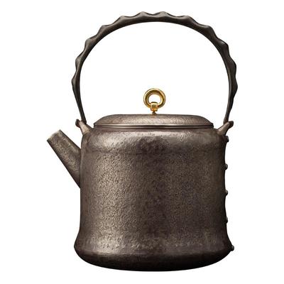 宽山堂纯银钟型纯金摘豆荚铁把壶纯银茶壶功夫茶道烧水银壶1000ml
