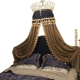 新品床幔美式欧式法式纱帷幔床头帘公主奢华宫廷装饰纱帘含皇冠架