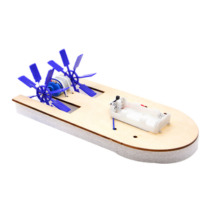 电动明轮船空气桨科技小制作科学探索号实验创智客拼装船模型玩具