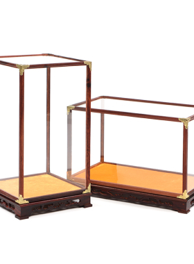 红木玻璃罩子宝笼防尘透明工艺品