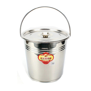 304不锈钢储水桶 家用米桶 带盖提汤桶 加厚喜桶幼儿园用文贵带盖